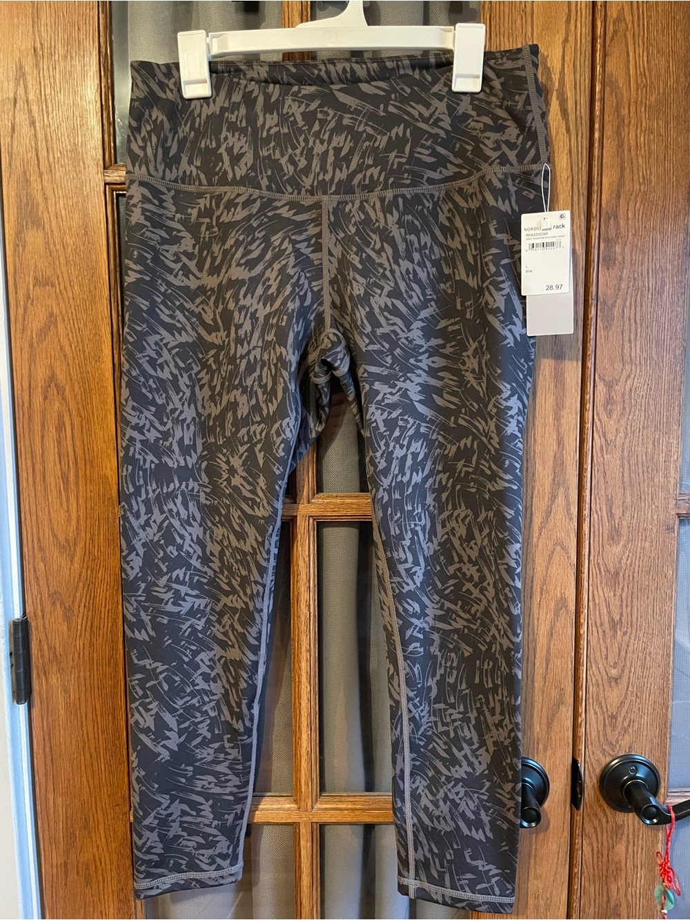 Zella Gray & Black Patterned Athletic Leggings